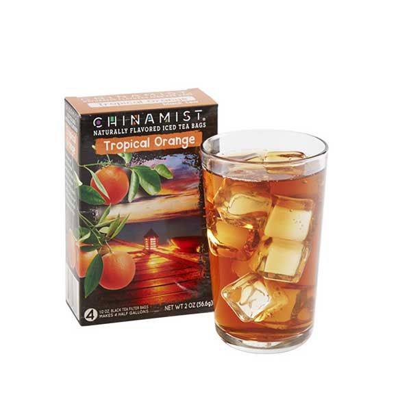 China Mist Naturally Flavored Tropical Orange Iced Tea Bags, 4-Count Box, 2-Pack (Each Bag Yields 1/2 Gallon)
