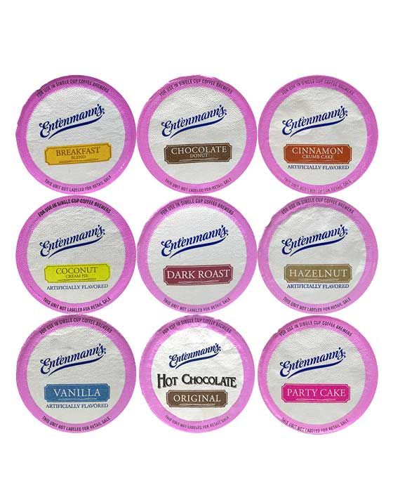Entenmann's Coffee Single Serve Cups Assortment, 9 Flavors/4 Cups Each