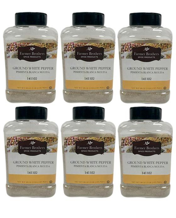 Farmer Brothers Ground White Pepper (6 Bottles/1 Lb 2 Oz Ea.)