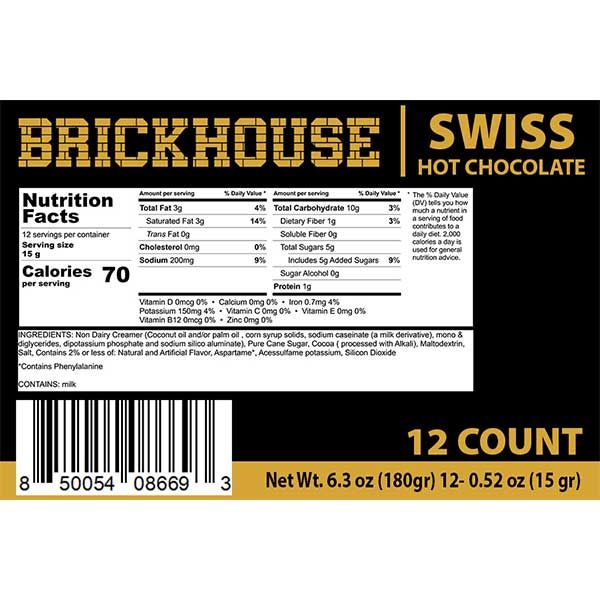 Brickhouse Single Serve Coffee, Swiss Hot Chocolate, 72 Count