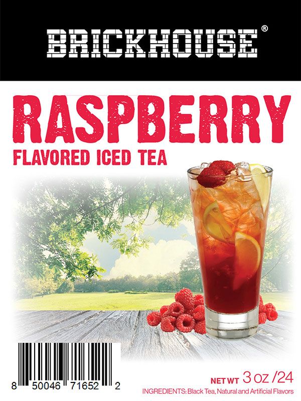 Brickhouse Raspberry Flavored Iced Tea, 24/3 Oz Packets, Loose Leaf With Filters