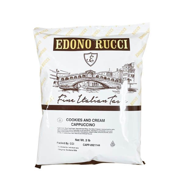 Edono Rucci Cookies And Cream Powdered Cappuccino Mix, 4 Bags( 2 Lbs Each)