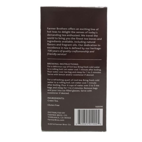 Farmer Brothers Premium: Green Tea, 2/25 Ct Tea Boxes