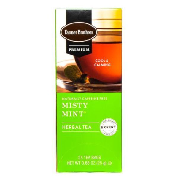 Farmer Brothers Premium: Misty Mint Hot Tea, 1/25 Ct Tea Box
