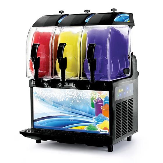 Crathco I-PRO 3E W/ LIGHT (1206-007) Triple 2.9 Gallon Granita / Slushy / Frozen Beverage Dispenser With Lighted Front Panel And Electronic Controls, 115V