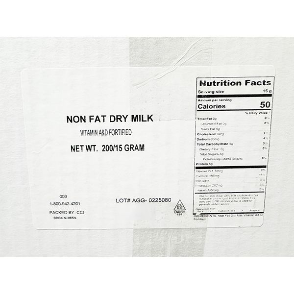 Non-Fat Dry Milk Instant Mix – 15g Packets, 100 Pack – Vitamin A & D Fortified
