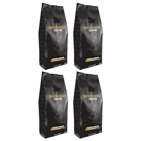 Brickhouse Irish Cream Ground Coffee, 4 X 12oz Bags – Creamy Vanilla & Whiskey Notes