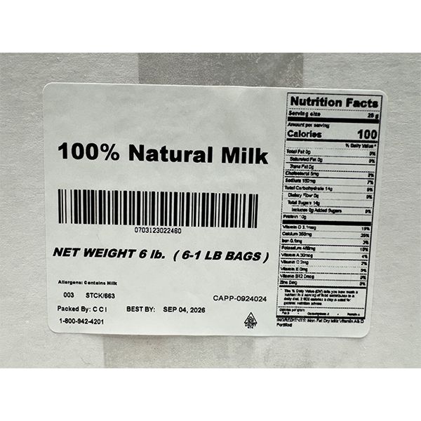 Brickhouse 100% Natural Milk, 6/1LB Bags