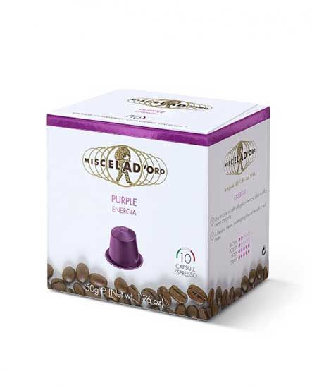 Miscela D'Oro Nespresso Compatible Capsules, Purple (Intenso), 10/10 Ct