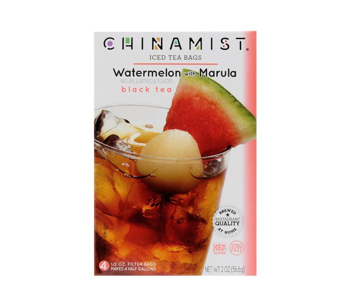China Mist Naturally Flavored Watermelon W/ Marula Iced Tea Bags, 4-Count Box, 6-Pack (Each Bag Yields 1/2 Gallon)