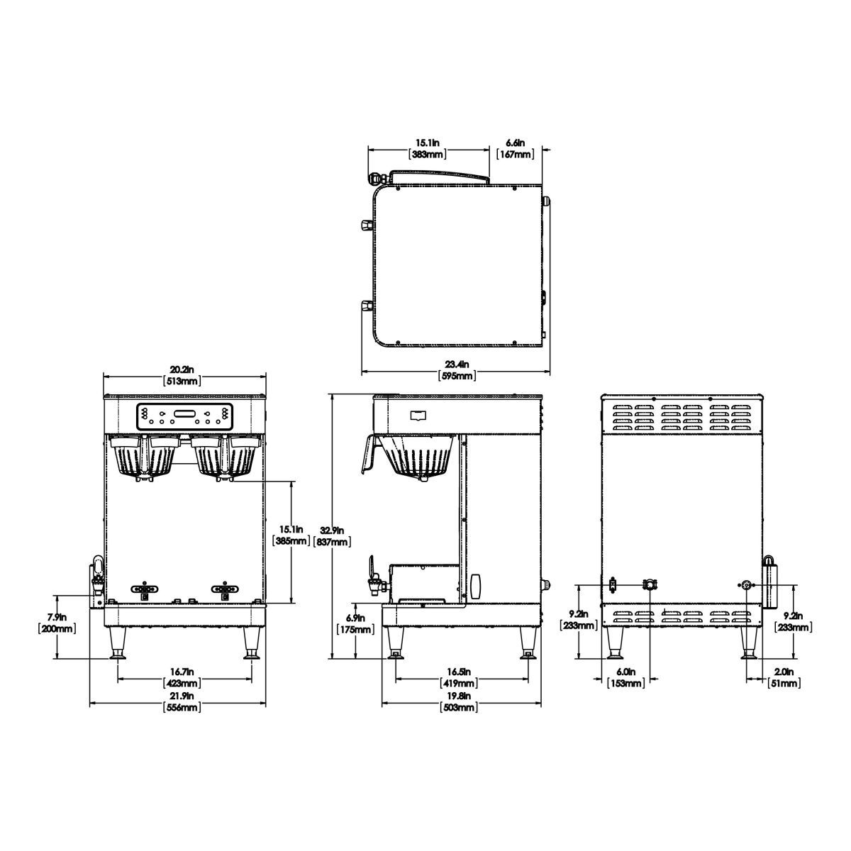 BUNN® Bunn 51200.0102 ICB Infusion Series Twin Soft Heat Coffee Brewer, 120/208V, Stainless