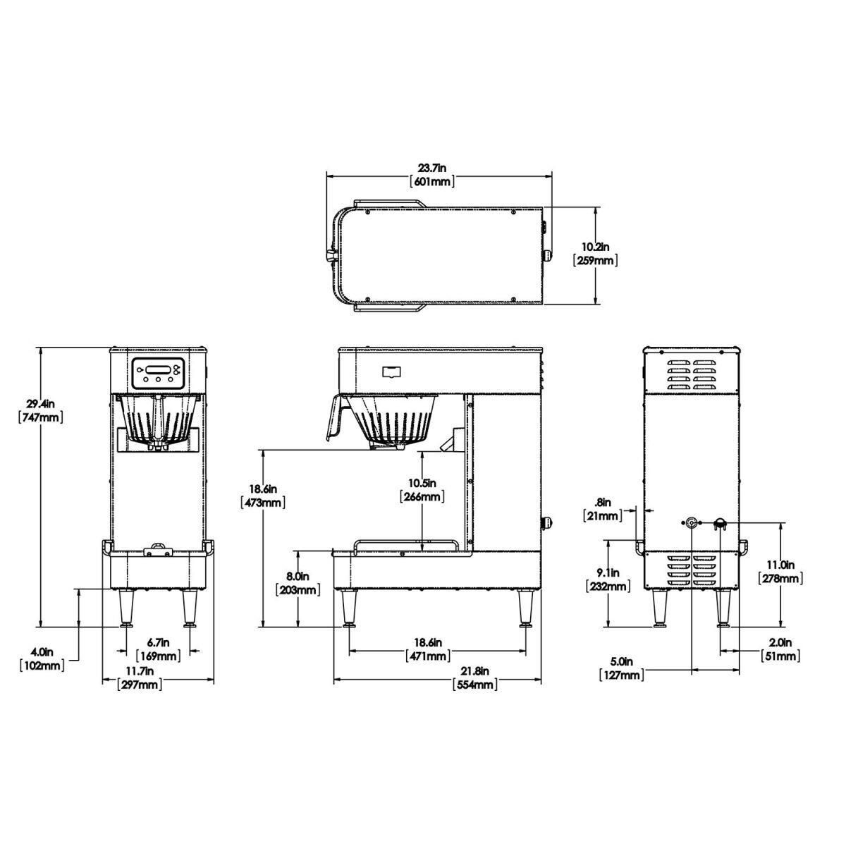 BUNN® Bunn 52000.0101 TB-LP Infusion Series Tea Brewer, Low Profile, 120V
