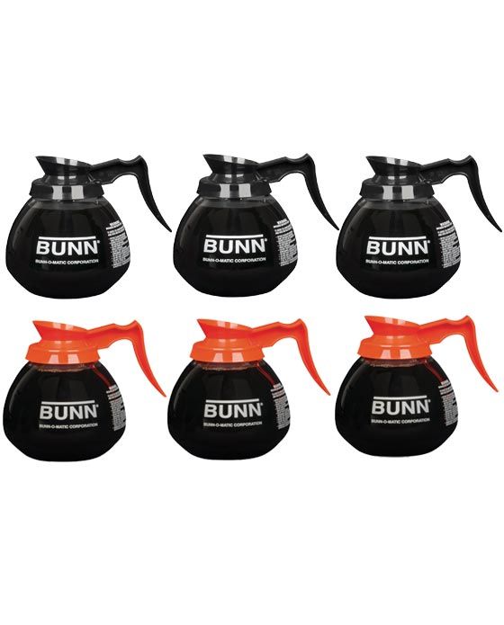BUNN® BUNN 42401.0106 : Coffee Decanter Case Of 6 Glass Pots (3 Regular, 3 Decaf)