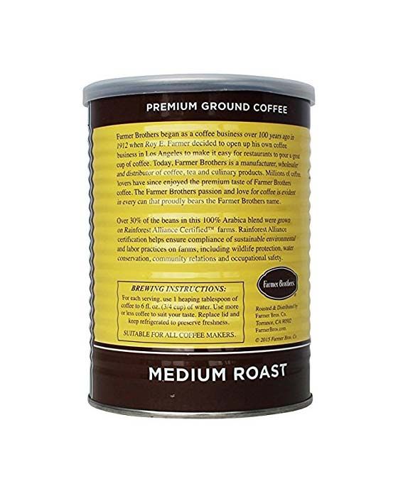 Farmer Brothers Medium Roast Ground Coffee (24 Cans/14 Oz)