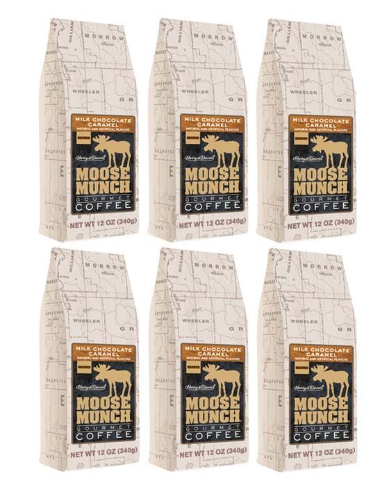  Harry & David Milk Chocolate Caramel Moose Munch Gourmet Ground Coffee 6 Bags