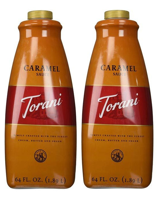  Torani Caramel Sauce, 2 Bottles/64 Oz Ea. Free Pump Included
