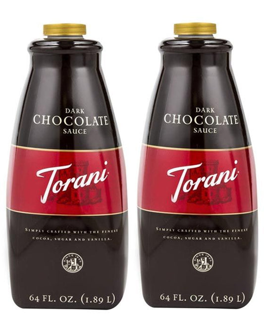  Torani Dark Chocolate Sauce, 2 Bottles/64 Oz Ea. Free Pump Included