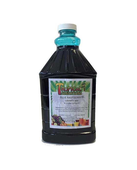  Tropical Sensations - Blue Raspbery Granita Mix, 6 Bottles 64 Oz Each
