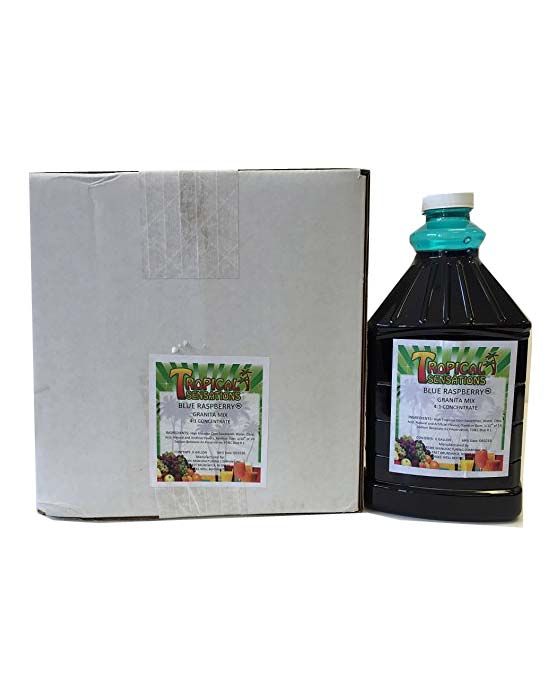  Tropical Sensations - Blue Raspbery Granita Mix, 6 Bottles 64 Oz Each