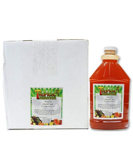  Tropical Sensations - Peach Granita Mix, 6 Bottles 64 Oz Each