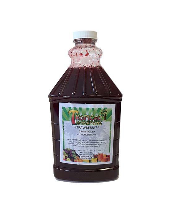  Tropical Sensations - Strawberry Granita Mix, 6 Bottles 64 Oz Each