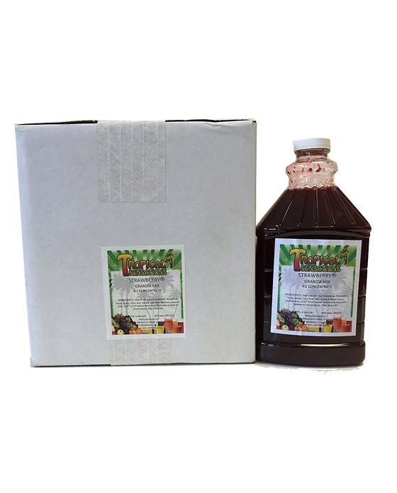  Tropical Sensations - Strawberry Granita Mix, 6 Bottles 64 Oz Each