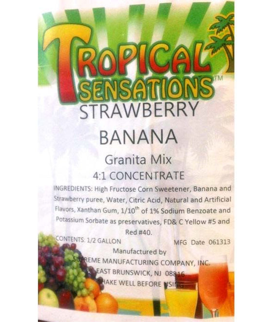  Tropical Sensations - Strawberry Banana Granita Mix, 6 Bottles 64 Oz Ea
