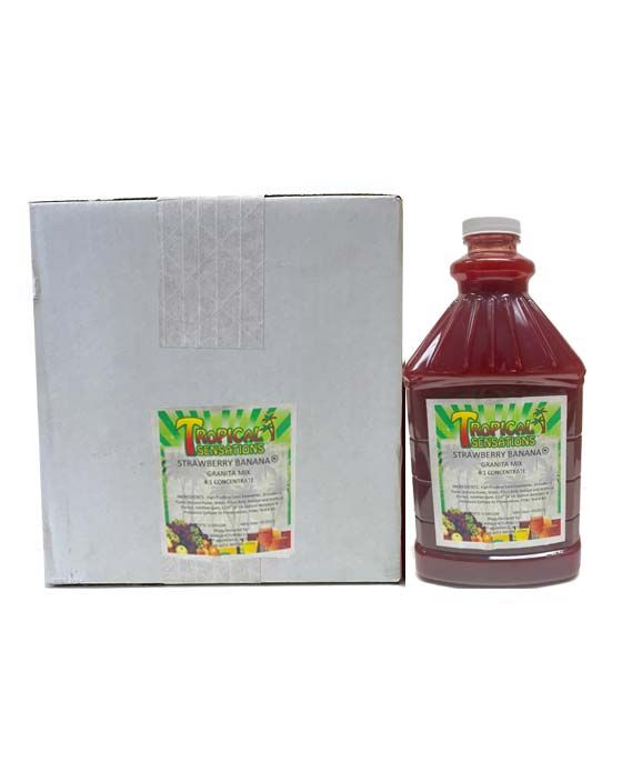  Tropical Sensations - Strawberry Banana Granita Mix, 6 Bottles 64 Oz Ea