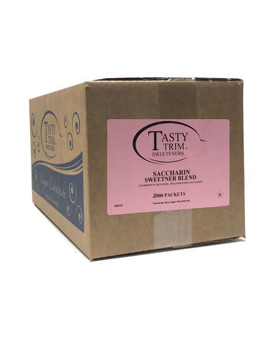  Tasty Trim Saccharin (Pink Sugar Substitute), 1 Box (2,000 Packets)