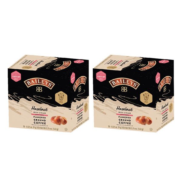 Baileys Bailey's, Hazelnut Irish Cream Flavored Coffee, 2/18 Single Serve Cups