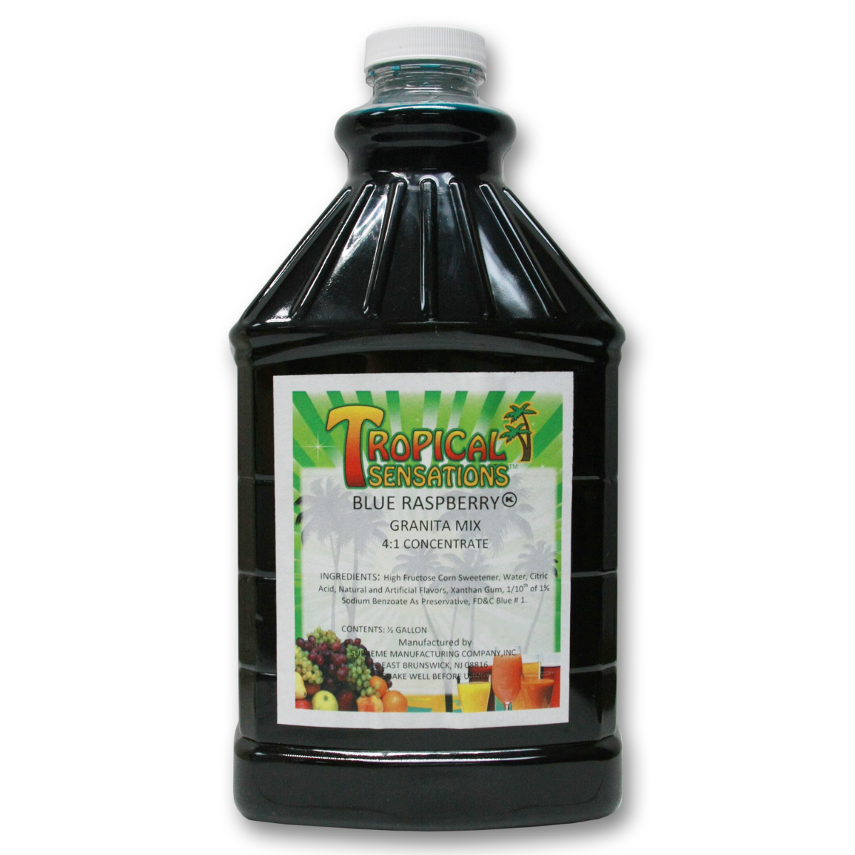  Tropical Sensations - Blue Raspbery Granita Mix, 1 Bottle 64 Oz 