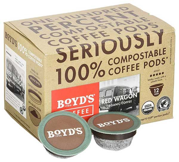  Boyd's Coffee Organic Red Wagon Coffee - Dark Roast - Single Serve Pods (72 Ct)