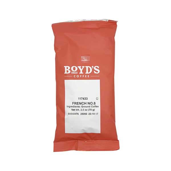  Boyd's Coffee Ground Coffee, French No. 6, Dark Roast , 2.5-Ounce Portion Packs (Pack Of 50)