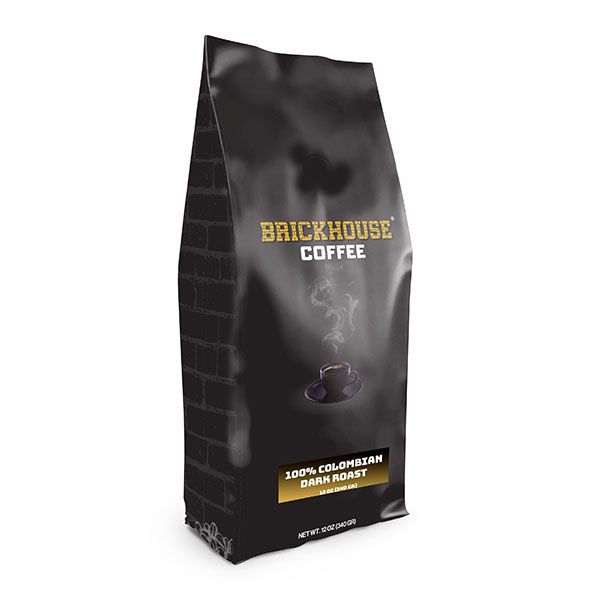  Brickhouse Ground Coffee, BRICKHOUSE Blend: 100% Colombian Dark Roast, 2/12 Oz Bags