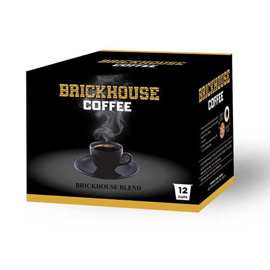  Brickhouse Single Serve Coffee, BRICKHOUSE Blend - 100% Colombian Dark Roast, 12 Count