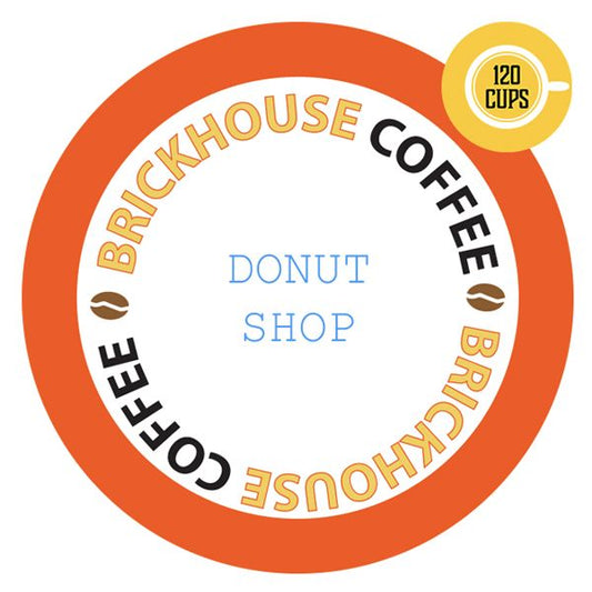  Brickhouse Donut Shop Blend Coffee, 120 Count, Single Serve Pods