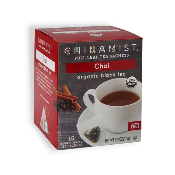  China Mist - Chai Organic Black Full Leaf Tea Sachet, 2 Boxes 15 Count Each