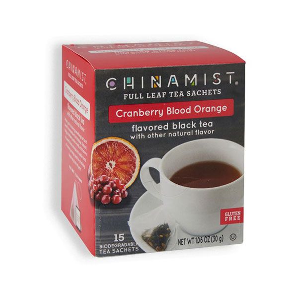  China Mist - Cranberry Blood Orange Organic Black Full Leaf Tea Sachet, 4 Boxes 15 Count Each