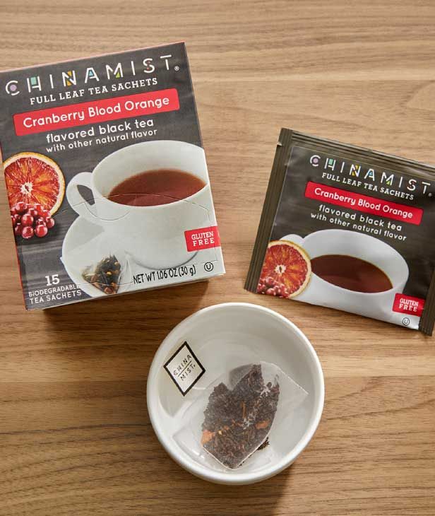  China Mist - Cranberry Blood Orange Organic Black Full Leaf Tea Sachet, 4 Boxes 15 Count Each