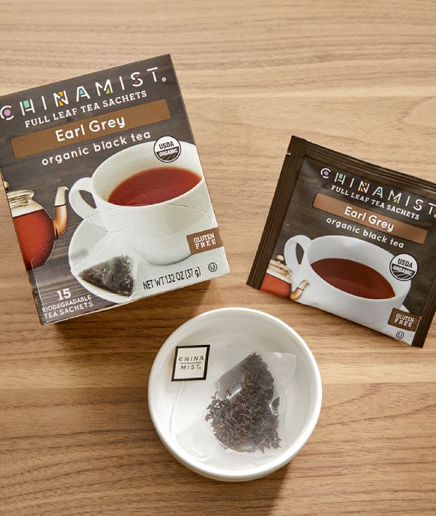  China Mist - Earl Grey Organic Black Full Leaf Tea Sachet, 15 Count Box 