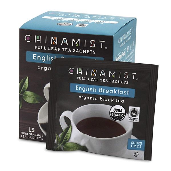  China Mist - English Breakfast Organic Black Full Leaf Tea Sachet, 2 Boxes 15 Count Each - Biodegradable And Individually Wrapped