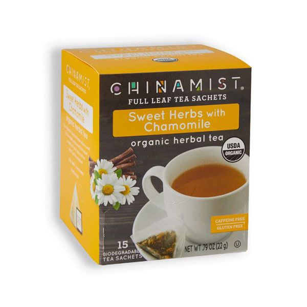  China Mist - Organic Sweet Herbs With Chamomile Herbal Tea Sachets, 2 Box 15 Count Each