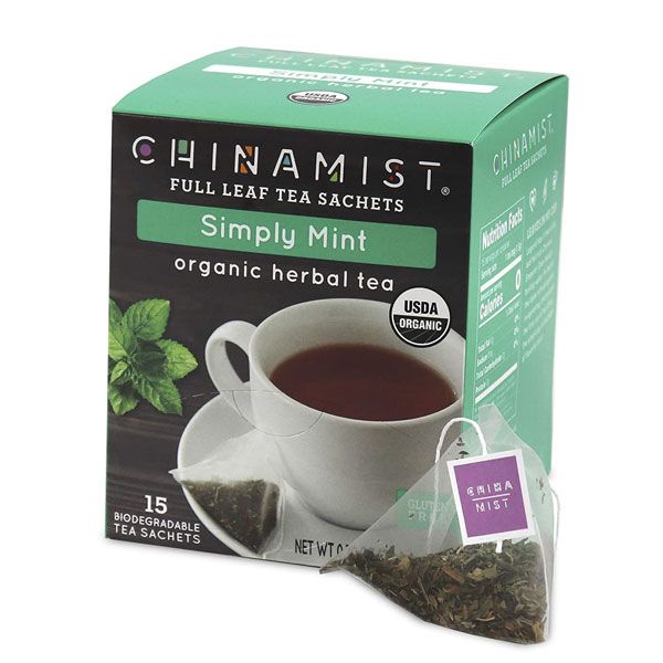  China Mist - Simply Mint Herbal Full Leaf Tea Sachet, 2 Boxes 15 Count Each