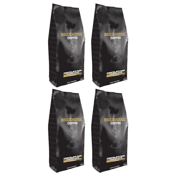  Brickhouse Chocolate Bar Ground Coffee, 4 X 12oz Bags – Smooth Milk Chocolate Flavor
