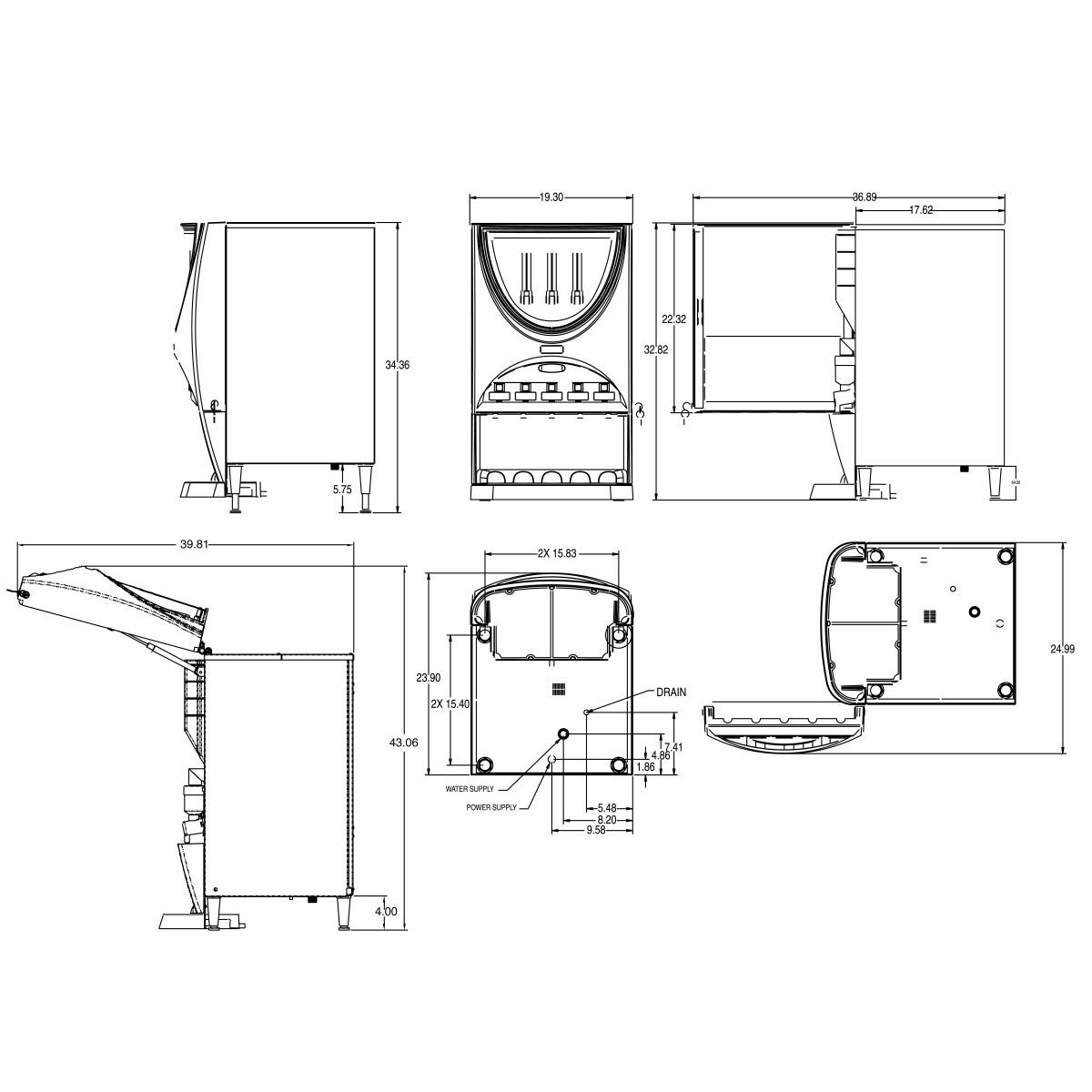 BUNN® Bunn 38100.0050 IMIX-5S+ Silver Series Plus Hot Beverage System - 5 Hoppers