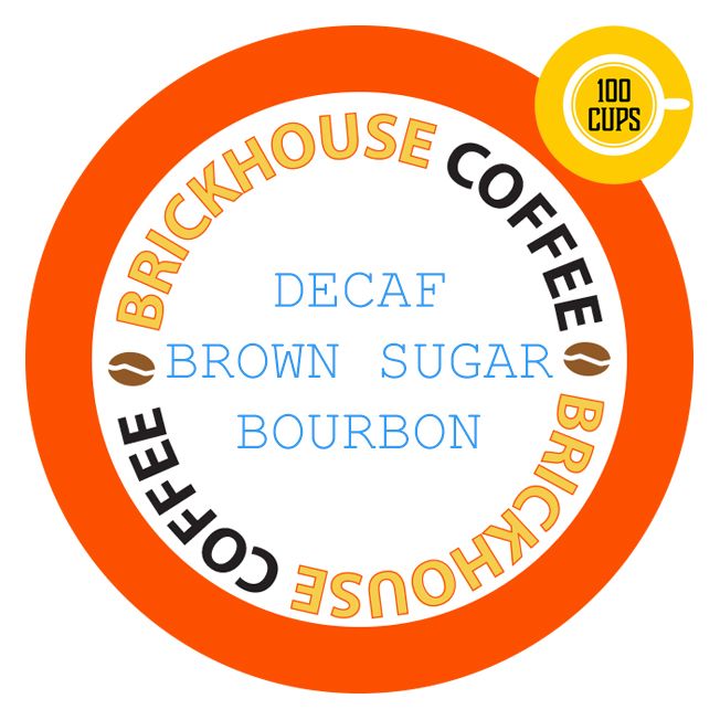 Brickhouse Single Serve Coffee, Decaf Brown Sugar Bourbon, 100 Count