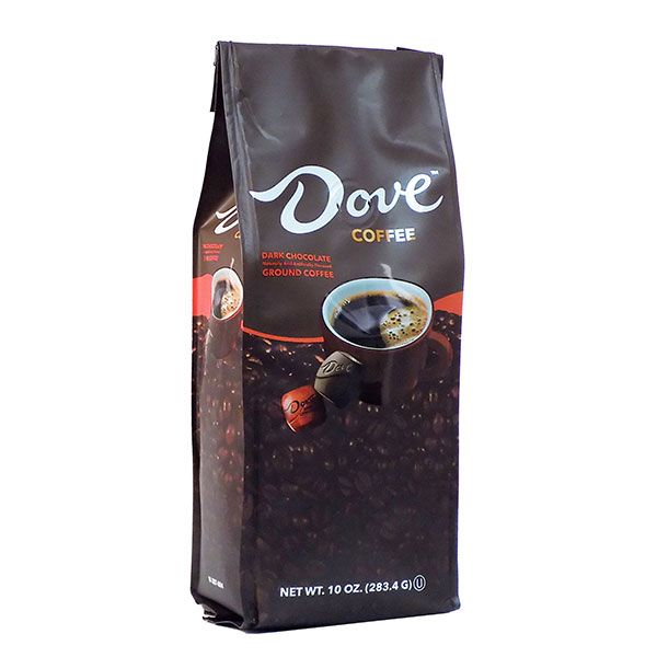  Dove Dark Chocolate, Naturally And Artificially Flavored Ground Coffee, 4/10 Oz Bags
