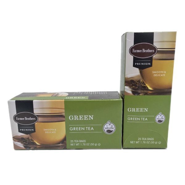  Farmer Brothers Premium: Green Tea, 2/25 Ct Tea Boxes