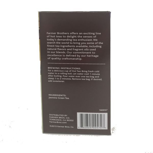  Farmer Brothers Premium Jasmine Green Hot Tea, 6/25 Ct Tea Boxes