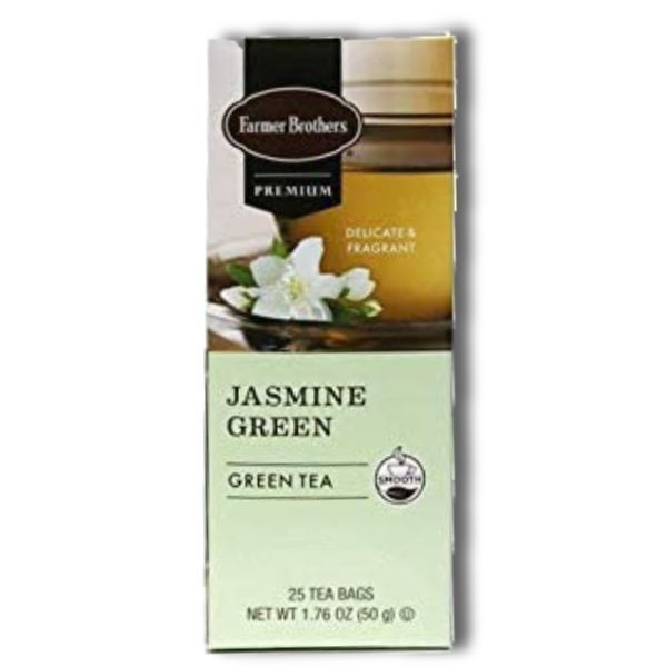  Farmer Brothers Premium Jasmine Green Hot Tea, 2/25 Ct Tea Boxes